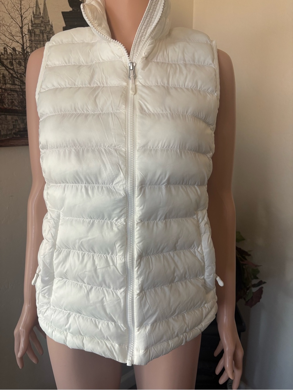 32 Degrees White Quilted Packable Puffer Vest